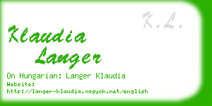 klaudia langer business card